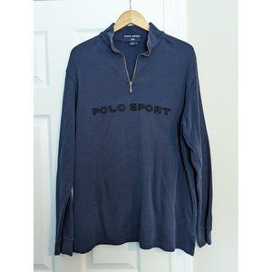 Vintage Polo Sport Ralph Lauren 1/4 Zip XL Pullover Shirt Rugby Collared  90s